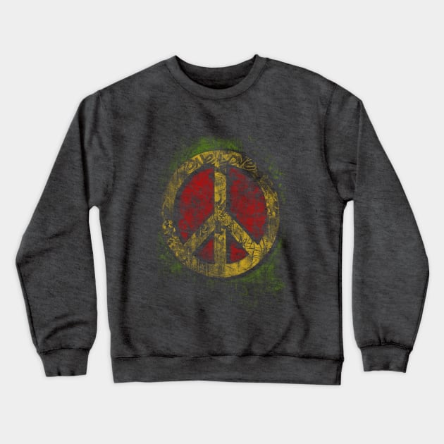 Rasta 3D Peace Sign - One Love - Graffiti - Grunge Crewneck Sweatshirt by MellowGroove